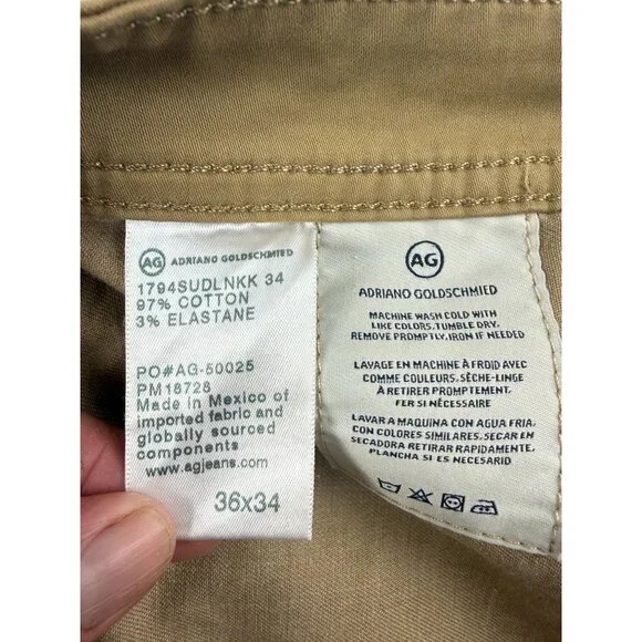 NWT AG Adriano Goldschmied Everett Men’s Slim Straight Pants Cotton 36x34 - Picture 9 of 13